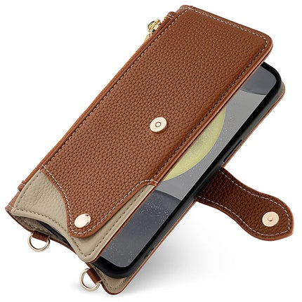 For Samsung Galaxy S23 FE Leather Case Wallet Stand Cover Irregular Tail Style with Chain Strap