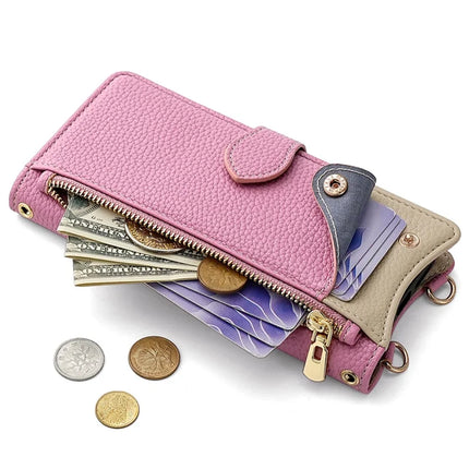 For Samsung Galaxy S23 FE Leather Case Wallet Stand Cover Irregular Tail Style with Chain Strap