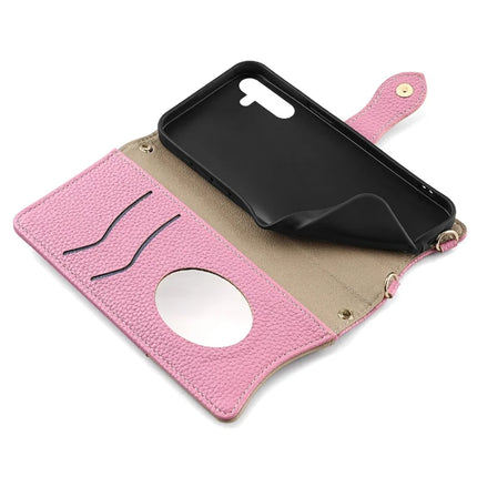 For Samsung Galaxy S23 FE Leather Case Wallet Stand Cover Irregular Tail Style with Chain Strap
