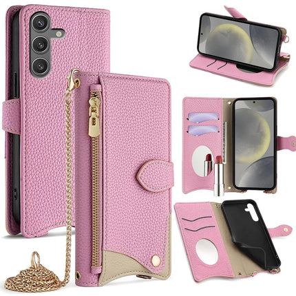 For Samsung Galaxy S23 FE Leather Case Wallet Stand Cover Irregular Tail Style with Chain Strap