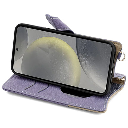 For Samsung Galaxy S23 FE Leather Case Wallet Stand Cover Irregular Tail Style with Chain Strap