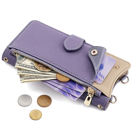 For Samsung Galaxy S23 FE Leather Case Wallet Stand Cover Irregular Tail Style with Chain Strap