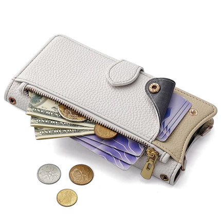 For Samsung Galaxy S23 FE Leather Case Wallet Stand Cover Irregular Tail Style with Chain Strap
