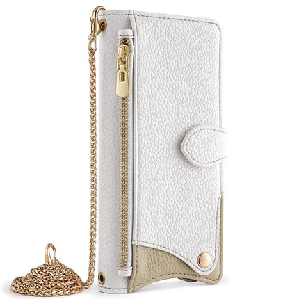 For Samsung Galaxy S23 FE Leather Case Wallet Stand Cover Irregular Tail Style with Chain Strap