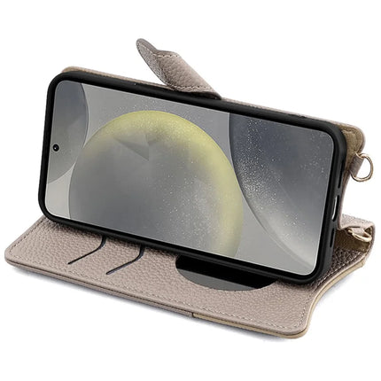 For Samsung Galaxy S23 FE Leather Case Wallet Stand Cover Irregular Tail Style with Chain Strap