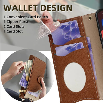 For Samsung Galaxy S23 Ultra Leather Case Wallet Stand Cover Irregular Tail Style with Chain Strap