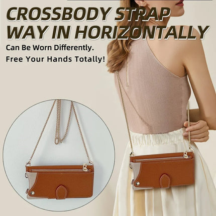 For Samsung Galaxy S23 Ultra Leather Case Wallet Stand Cover Irregular Tail Style with Chain Strap