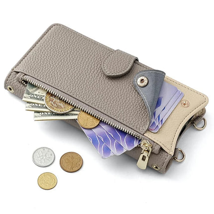 For Samsung Galaxy S23 Ultra Leather Case Wallet Stand Cover Irregular Tail Style with Chain Strap