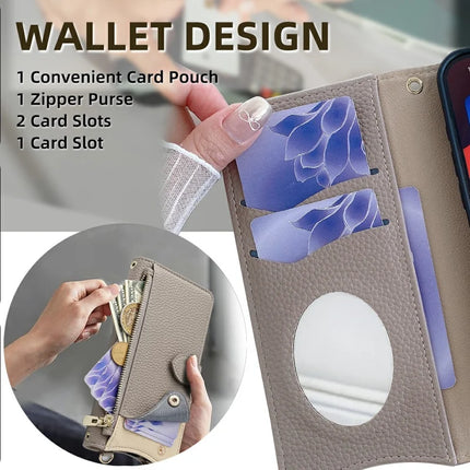 For Samsung Galaxy S23 Ultra Leather Case Wallet Stand Cover Irregular Tail Style with Chain Strap