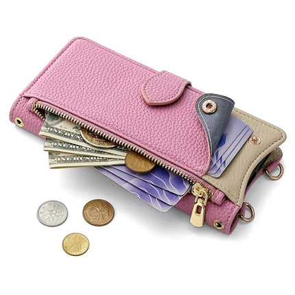 For Samsung Galaxy S23 Ultra Leather Case Wallet Stand Cover Irregular Tail Style with Chain Strap