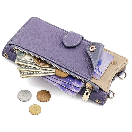 For Samsung Galaxy S23 Ultra Leather Case Wallet Stand Cover Irregular Tail Style with Chain Strap