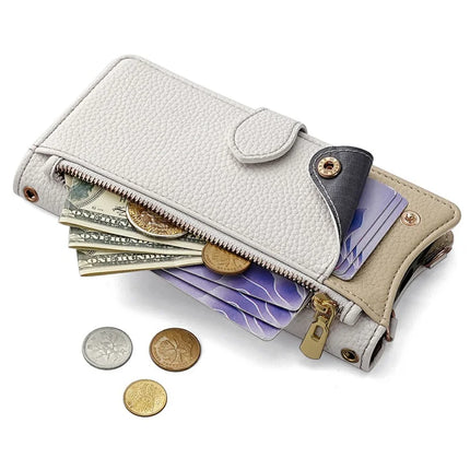 For Samsung Galaxy S23 Ultra Leather Case Wallet Stand Cover Irregular Tail Style with Chain Strap