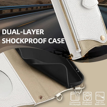 For Samsung Galaxy S23 Ultra Leather Case Wallet Stand Cover Irregular Tail Style with Chain Strap