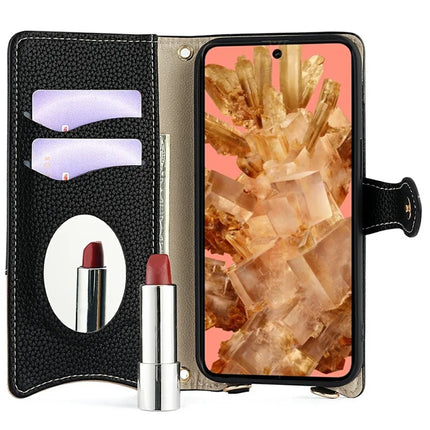 For Google Pixel 8 Leather Case Wallet Stand Cover Irregular Tail Style with Chain Strap