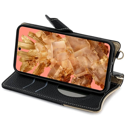 For Google Pixel 8 Leather Case Wallet Stand Cover Irregular Tail Style with Chain Strap