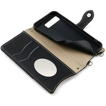 For Google Pixel 8 Leather Case Wallet Stand Cover Irregular Tail Style with Chain Strap
