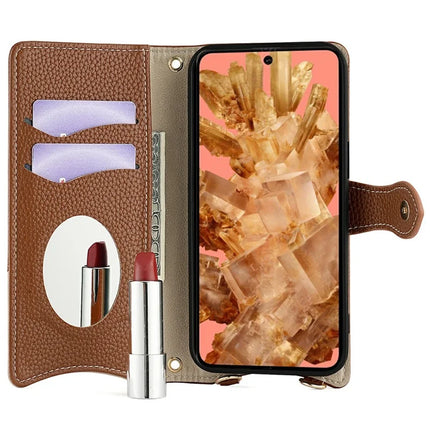 For Google Pixel 8 Leather Case Wallet Stand Cover Irregular Tail Style with Chain Strap
