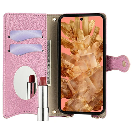 For Google Pixel 8 Leather Case Wallet Stand Cover Irregular Tail Style with Chain Strap