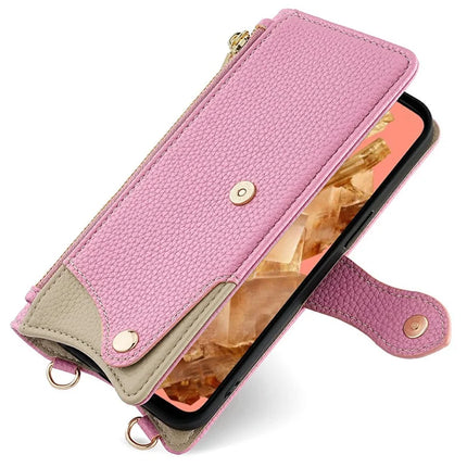 For Google Pixel 8 Leather Case Wallet Stand Cover Irregular Tail Style with Chain Strap