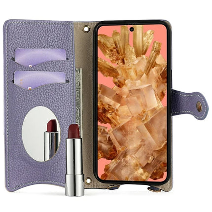 For Google Pixel 8 Leather Case Wallet Stand Cover Irregular Tail Style with Chain Strap