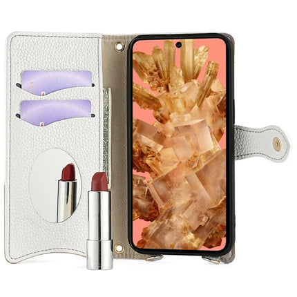 For Google Pixel 8 Leather Case Wallet Stand Cover Irregular Tail Style with Chain Strap