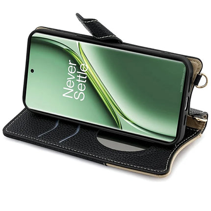 For OnePlus Ace 3 Pro 5G Leather Case Wallet Stand Cover Irregular Tail Style with Chain Strap