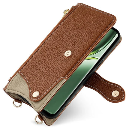 For OnePlus Ace 3 Pro 5G Leather Case Wallet Stand Cover Irregular Tail Style with Chain Strap