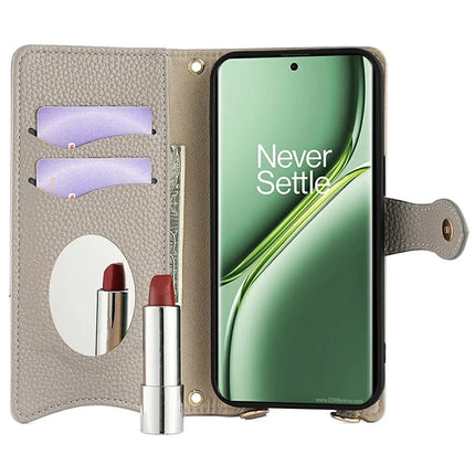 For OnePlus Ace 3 Pro 5G Leather Case Wallet Stand Cover Irregular Tail Style with Chain Strap