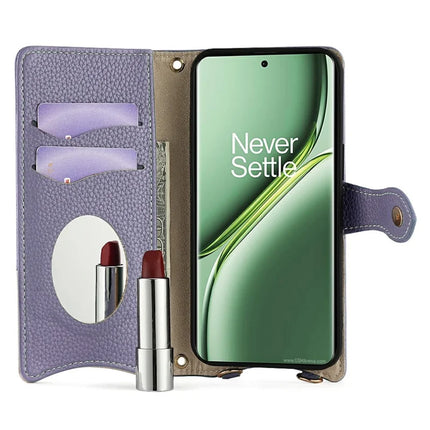 For OnePlus Ace 3 Pro 5G Leather Case Wallet Stand Cover Irregular Tail Style with Chain Strap