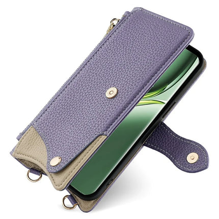 For OnePlus Ace 3 Pro 5G Leather Case Wallet Stand Cover Irregular Tail Style with Chain Strap