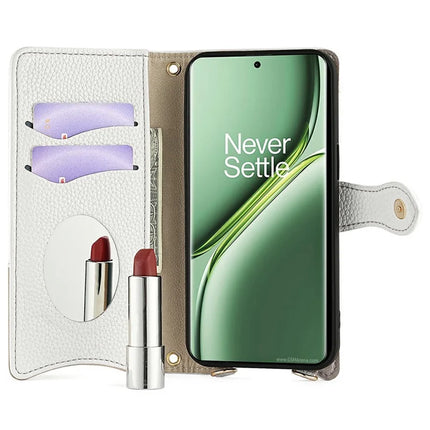 For OnePlus Ace 3 Pro 5G Leather Case Wallet Stand Cover Irregular Tail Style with Chain Strap