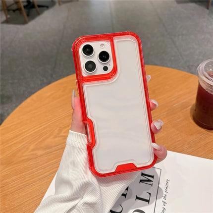 For iPhone 16 Pro Case Detachable 2-in-1 TPU+PC Clear Drop-Proof Phone Cover - Red