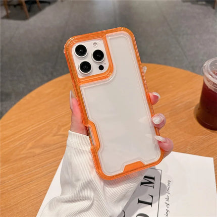 For iPhone 16 Pro Max Case Detachable 2-in-1 TPU+PC Clear Drop-Proof Phone Cover - Orange
