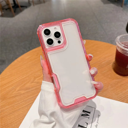 For iPhone 16 Pro Max Case Detachable 2-in-1 TPU+PC Clear Drop-Proof Phone Cover - Light Red