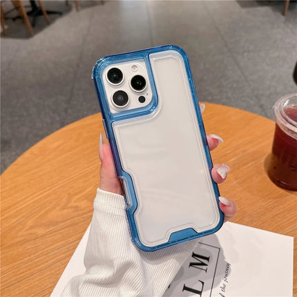 For iPhone 16 Pro Max Case Detachable 2-in-1 TPU+PC Clear Drop-Proof Phone Cover - Blue