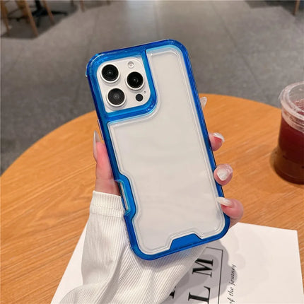 For iPhone 16 Pro Max Case Detachable 2-in-1 TPU+PC Clear Drop-Proof Phone Cover - Dark Blue
