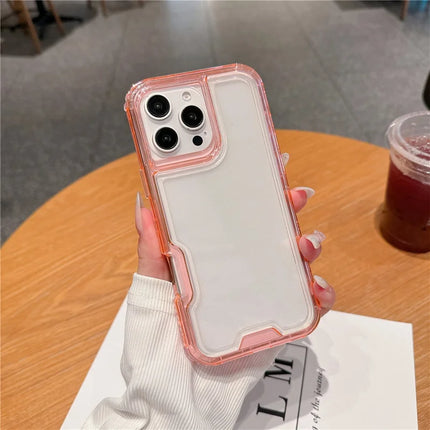 For iPhone 16 Pro Max Case Detachable 2-in-1 TPU+PC Clear Drop-Proof Phone Cover - Light Pink