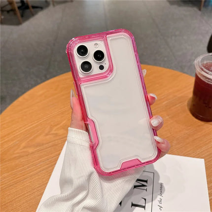 For iPhone 16 Pro Max Case Detachable 2-in-1 TPU+PC Clear Drop-Proof Phone Cover - Rose