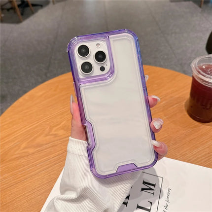 For iPhone 16 Pro Max Case Detachable 2-in-1 TPU+PC Clear Drop-Proof Phone Cover - Purple