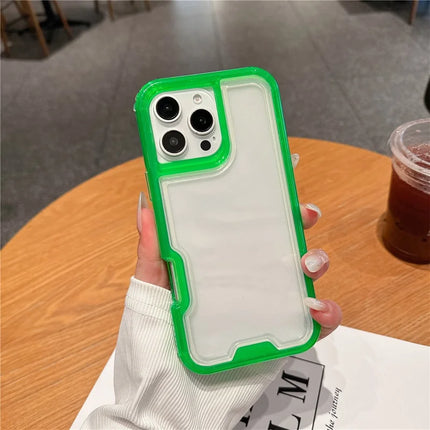 For iPhone 16 Pro Max Case Detachable 2-in-1 TPU+PC Clear Drop-Proof Phone Cover - Green