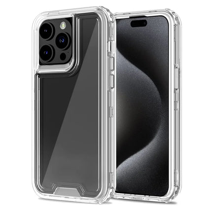 For iPhone 15 Pro Max Case Detachable 2-in-1 TPU+PC Clear Drop-Proof Phone Cover