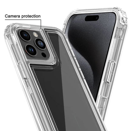 For iPhone 15 Pro Max Case Detachable 2-in-1 TPU+PC Clear Drop-Proof Phone Cover