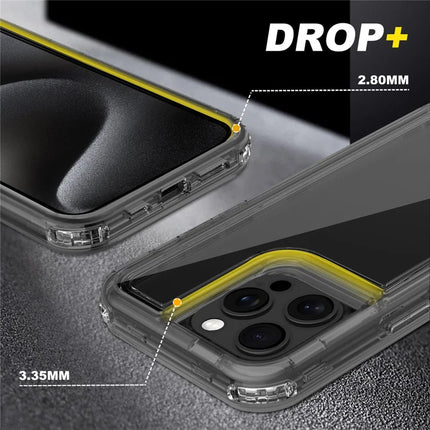 For iPhone 15 Pro Max Case Detachable 2-in-1 TPU+PC Clear Drop-Proof Phone Cover