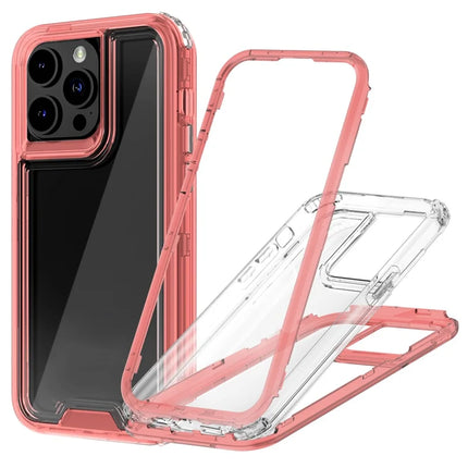 For iPhone 15 Pro Max Case Detachable 2-in-1 TPU+PC Clear Drop-Proof Phone Cover - Orange