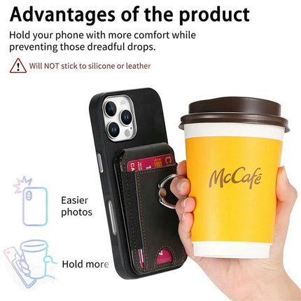 For iPhone 16 Pro Max Case Skin-Touch Texture Vertical Flip Card Holder Phone Cover with Ring Holder Kickstand