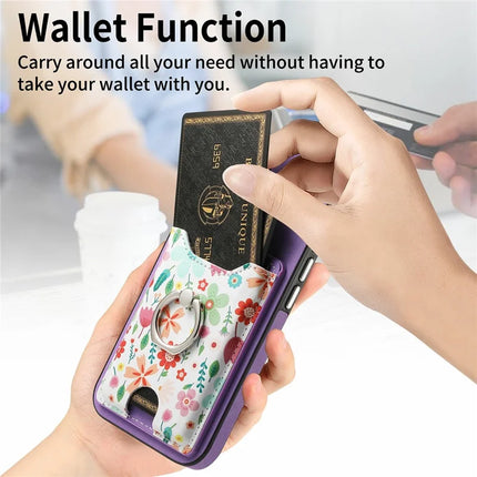 For iPhone 16 Case Kickstand Leather Coated TPU Pattern Back Cover