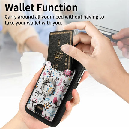 For iPhone 16 Pro Max Case Kickstand Leather Coated TPU Pattern Back Cover