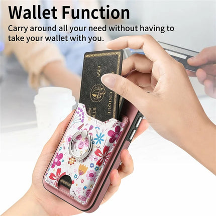 For iPhone 16 Pro Max Case Kickstand Leather Coated TPU Pattern Back Cover