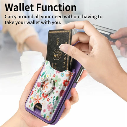 For iPhone 16 Pro Max Case Kickstand Leather Coated TPU Pattern Back Cover
