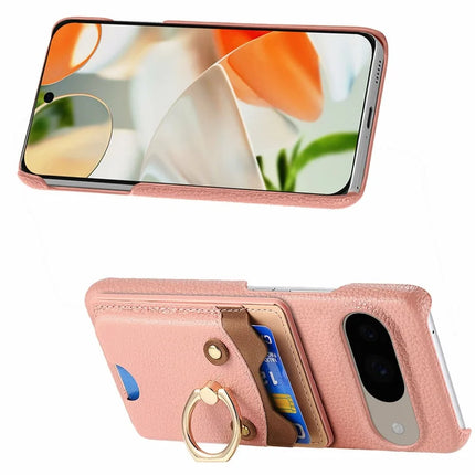 For Google Pixel 9 / 9 Pro Case Cute Bear Design PU Leather+TPU Card Holder Phone Cover